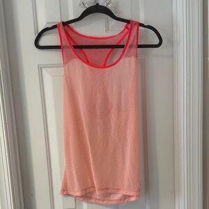 Hollister Peach Tank with Neon Pink Trim